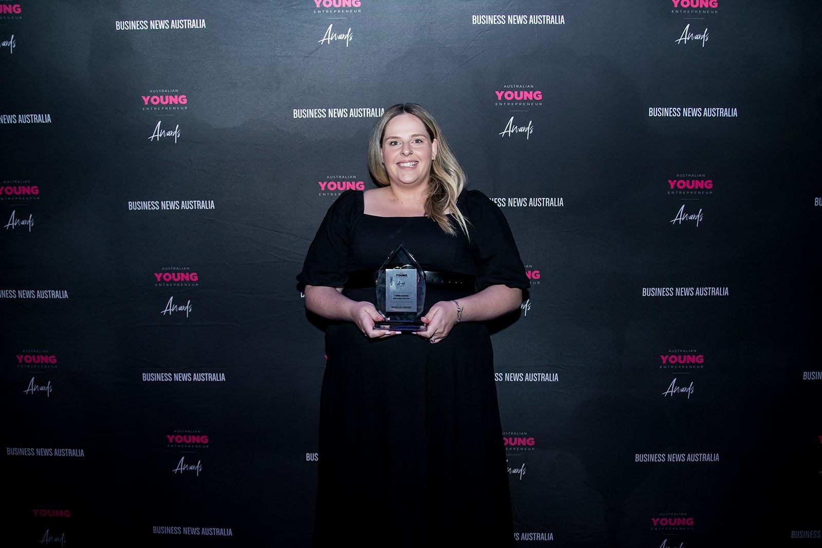 2025 Sydney Young Entrepreneur Awards Gala dinner Winners accepting trophies on stage at the 2025 Sydney Young Entrepreneur Awards